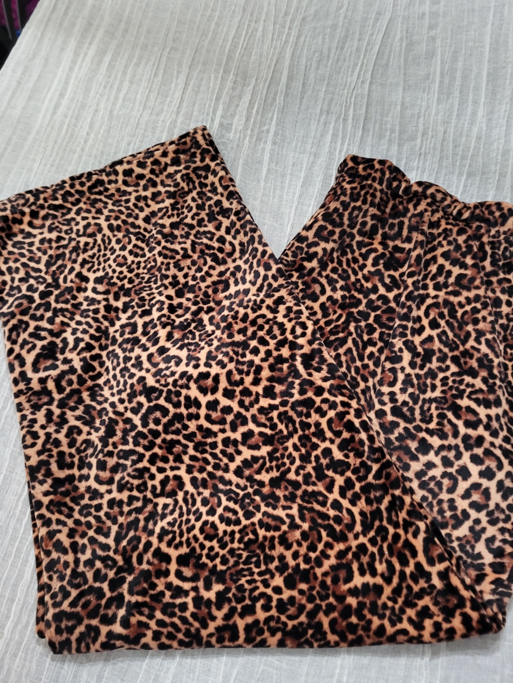 Joyspun XL Leopard Print Wide-Leg Pajama Pants - Brown/Black